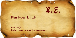 Markos Erik névjegykártya